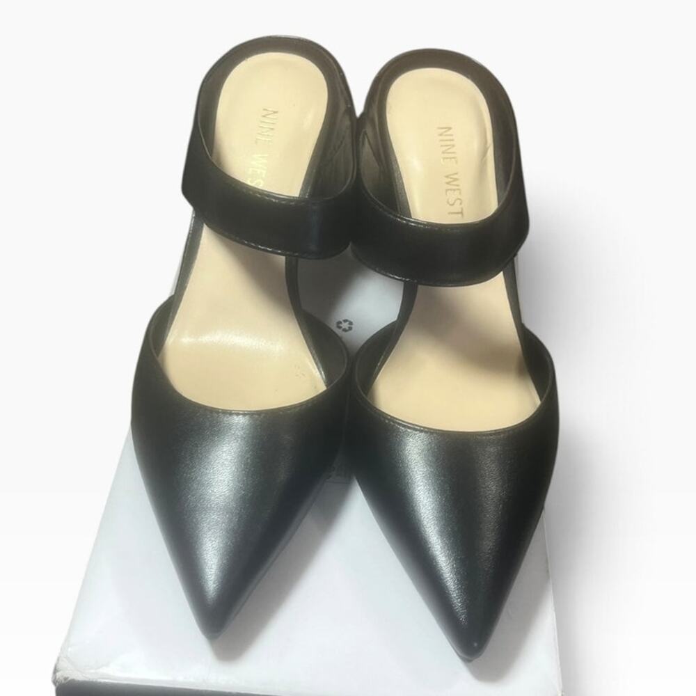 Nine West Drew 3" Women's Black Mule High Heels Size 7.5 NWB MSRP $79.99